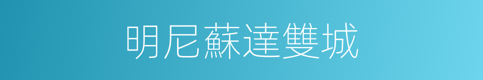 明尼蘇達雙城的同義詞
