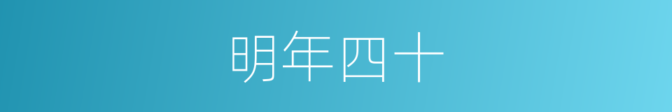 明年四十的同义词