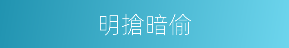 明搶暗偷的意思