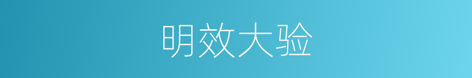 明效大验的意思