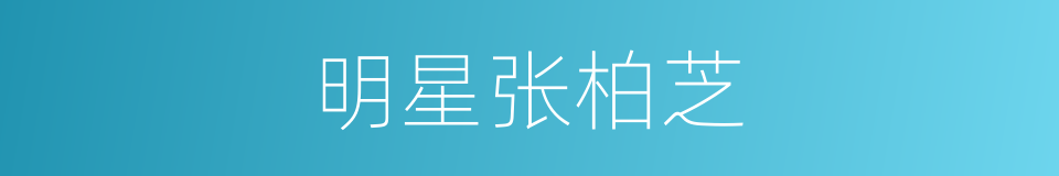 明星张柏芝的同义词