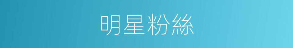 明星粉絲的同義詞