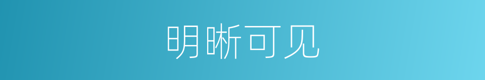 明晰可见的同义词