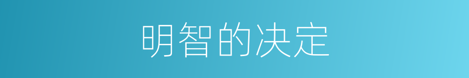 明智的决定的同义词