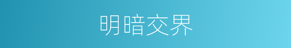 明暗交界的同义词