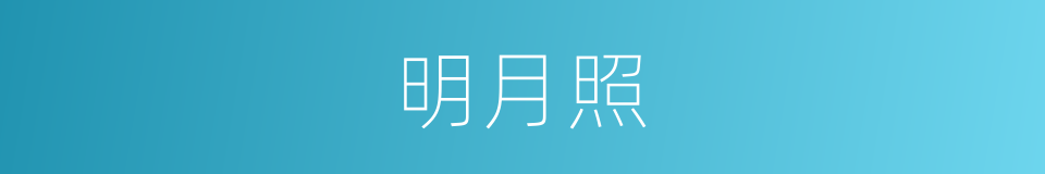 明月照的同义词