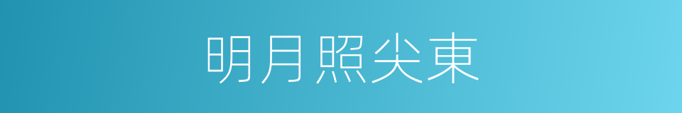 明月照尖東的同義詞