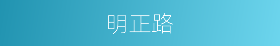 明正路的同义词