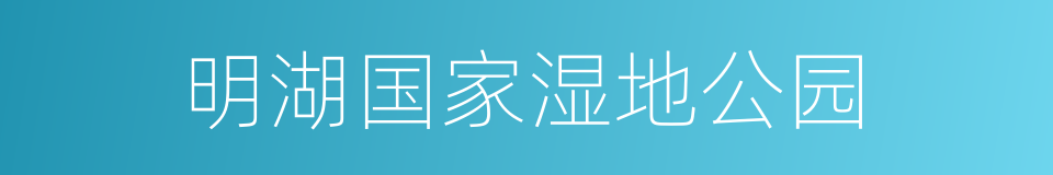 明湖国家湿地公园的同义词