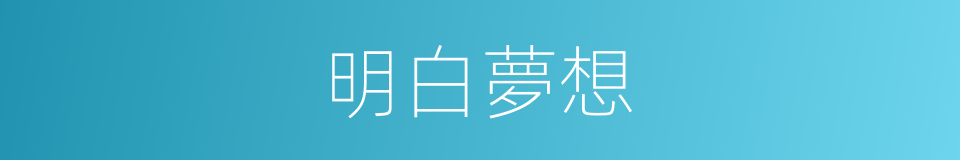 明白夢想的同義詞