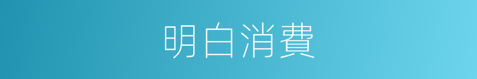 明白消費的同義詞