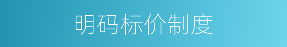 明码标价制度的同义词
