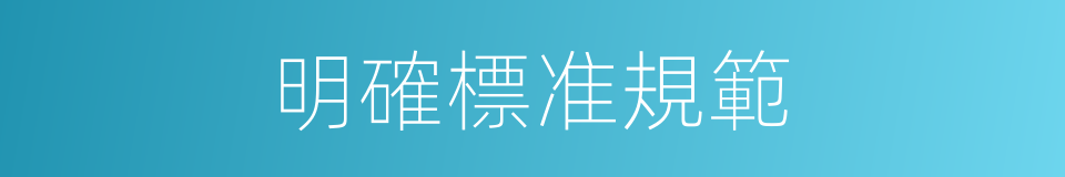 明確標准規範的同義詞
