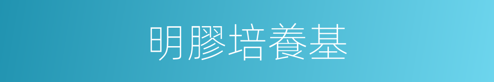 明膠培養基的同義詞