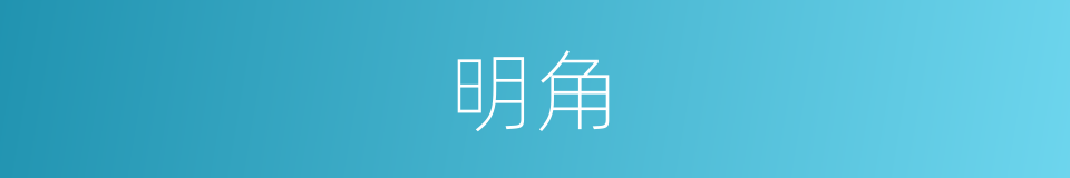 明角的意思