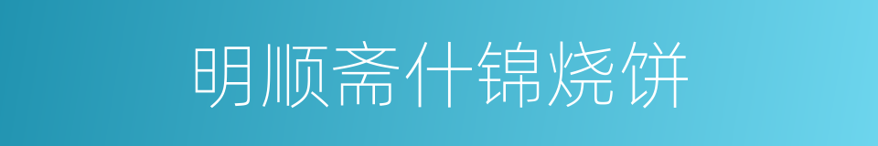 明顺斋什锦烧饼的同义词