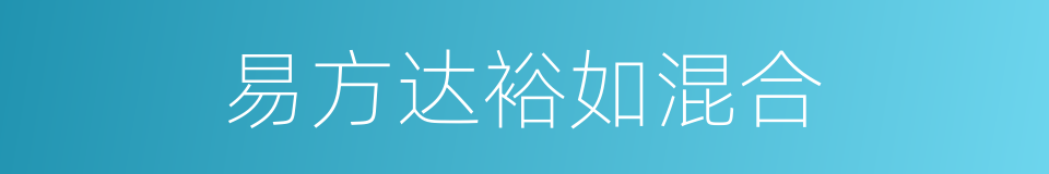 易方达裕如混合的同义词
