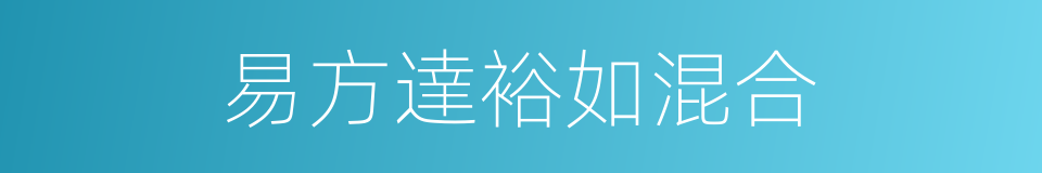 易方達裕如混合的同義詞