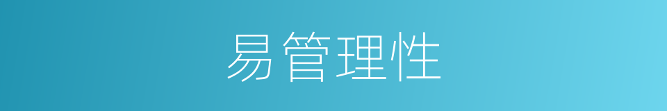 易管理性的同义词