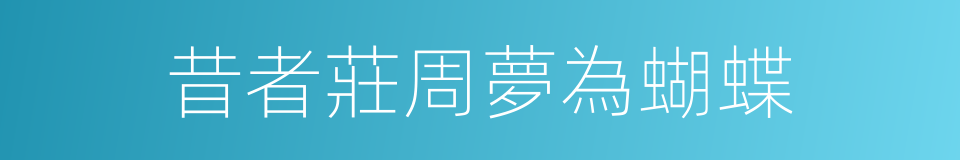 昔者莊周夢為蝴蝶的同義詞