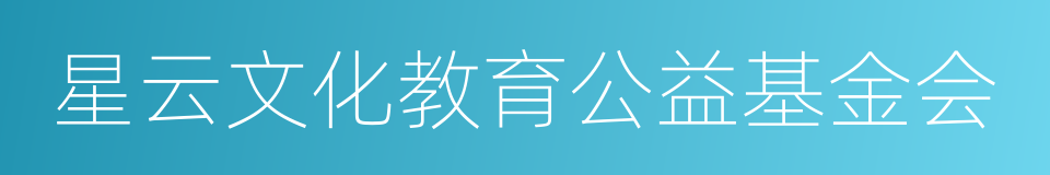 星云文化教育公益基金会的同义词