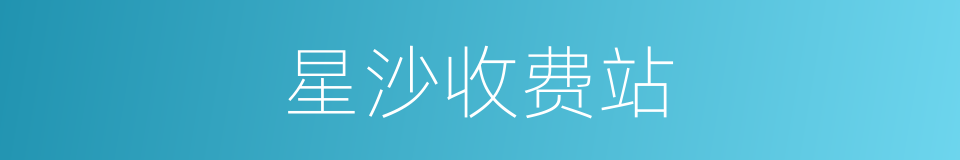 星沙收费站的同义词