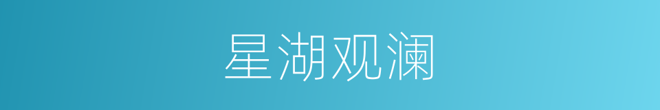 星湖观澜的同义词