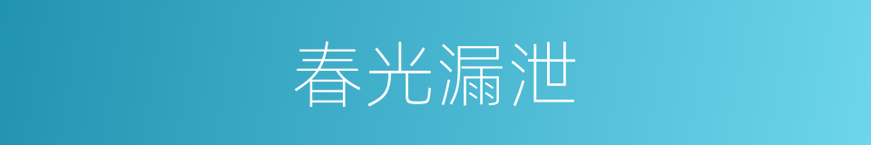 春光漏泄的意思