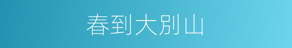 春到大別山的同義詞
