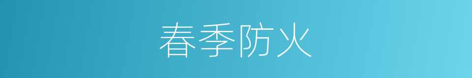 春季防火的同义词