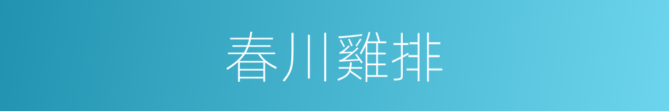 春川雞排的同義詞