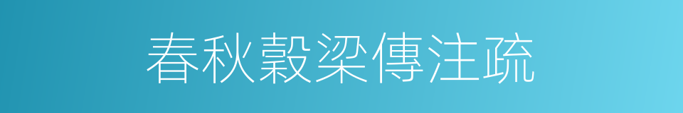 春秋穀梁傳注疏的同義詞