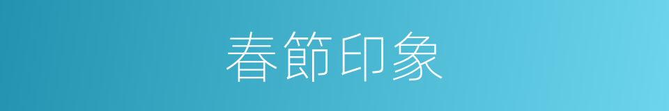 春節印象的同義詞