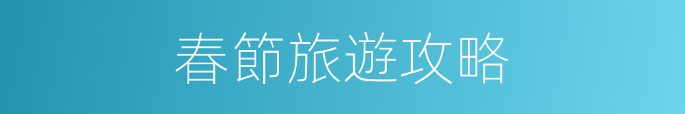 春節旅遊攻略的同義詞
