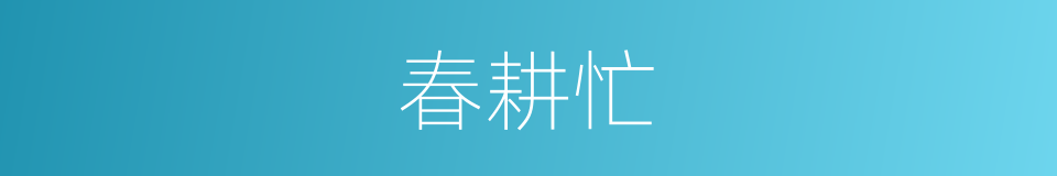 春耕忙的同义词