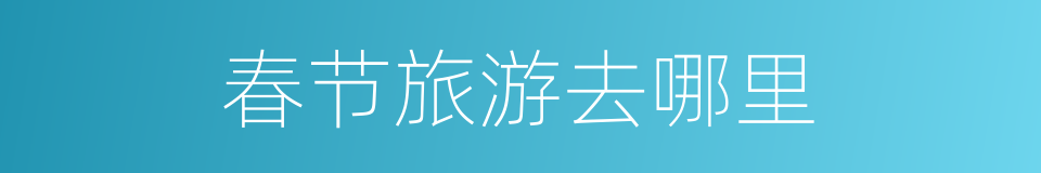 春节旅游去哪里的同义词