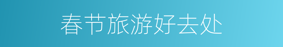 春节旅游好去处的同义词