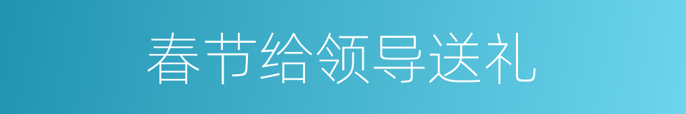 春节给领导送礼的同义词