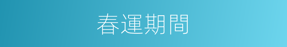 春運期間的同義詞