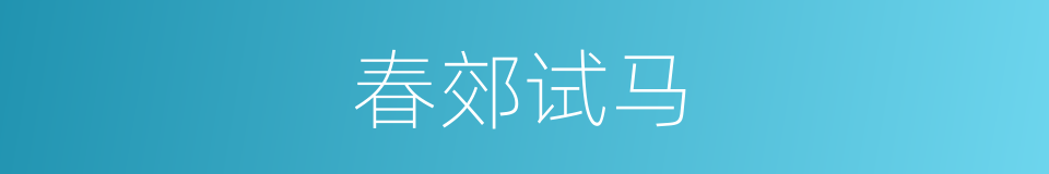 春郊试马的同义词
