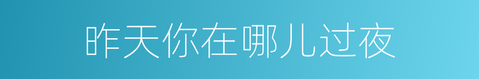 昨天你在哪儿过夜的同义词