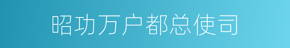 昭功万户都总使司的同义词