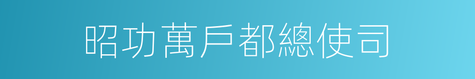 昭功萬戶都總使司的同義詞