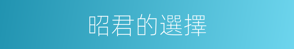 昭君的選擇的同義詞