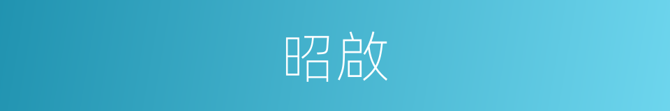 昭啟的意思