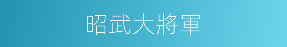 昭武大將軍的同義詞