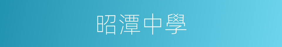 昭潭中學的同義詞