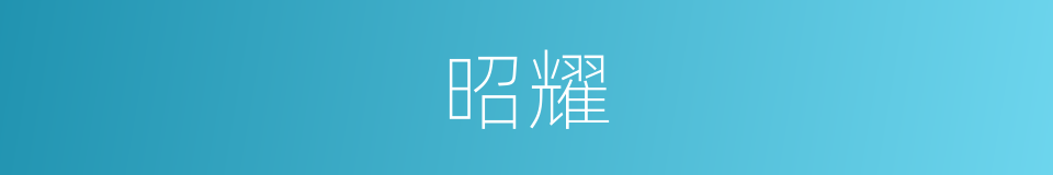 昭耀的意思