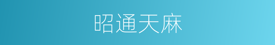 昭通天麻的同义词