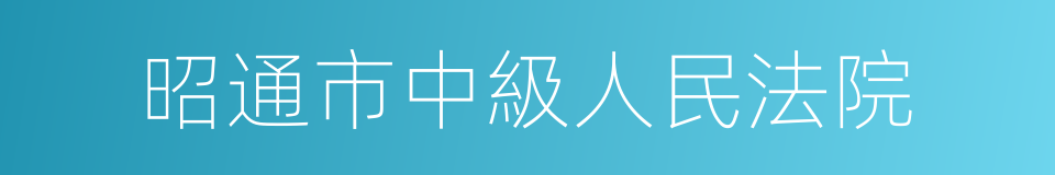 昭通市中級人民法院的意思